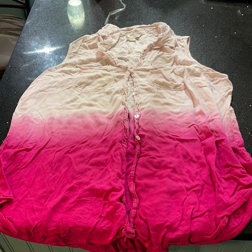 Pink ombré sleeveless blouse #2016